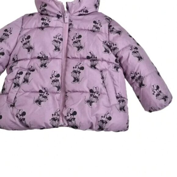 Gap Disney Minnie Mouse Reversible Sherpa ColdControl  Max Puffer Jacket 18-24M - Picture 6 of 11